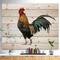 Designart - chicken rooster - Farmhouse Animals of Painting Print on Natural Pine Wood